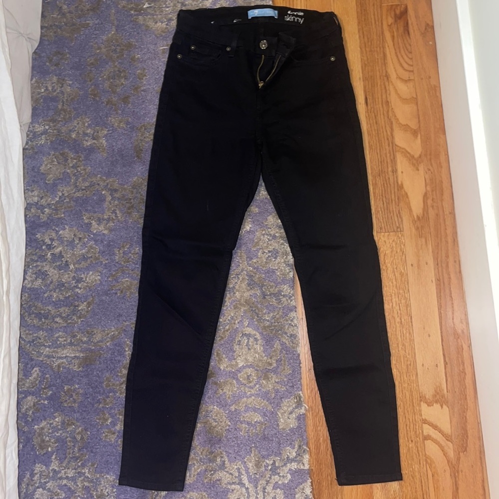 7 for all mankind black the ankle skinny jeans